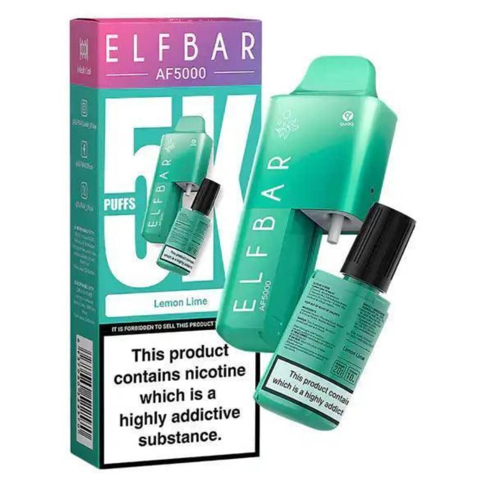 Elf Bar Af5000 Vape Kit Box of 5 Lemon Lime