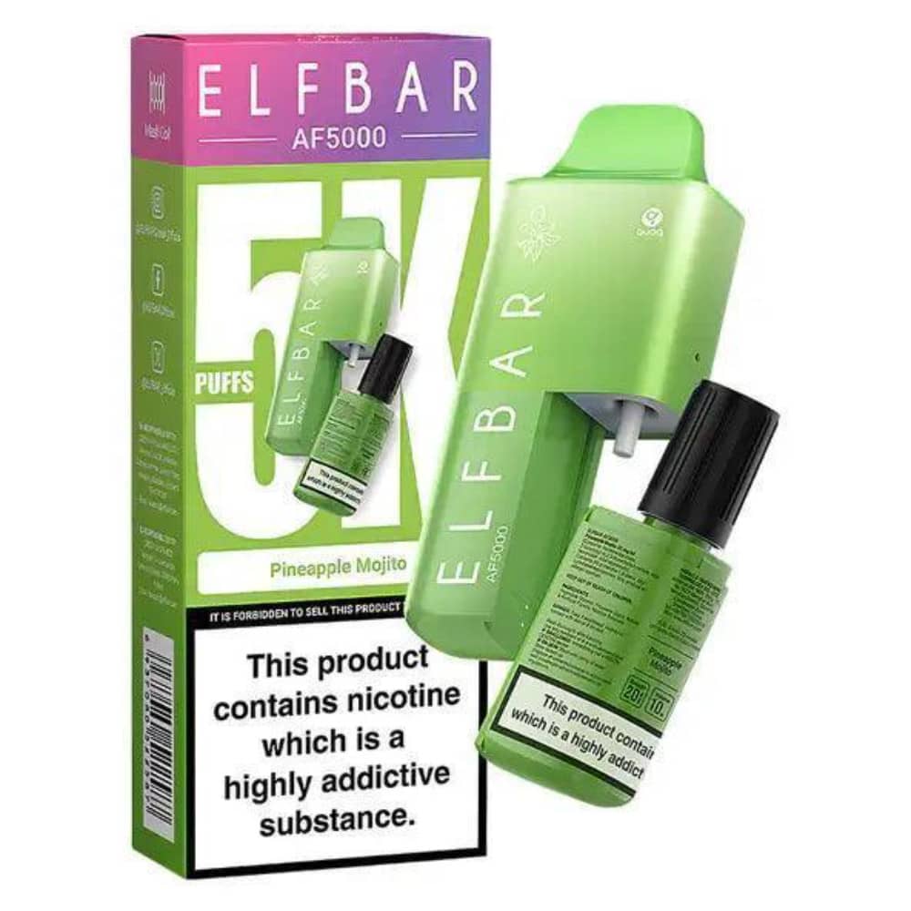 Elf Bar Af5000 Vape Kit Box of 5 Pineapple Mojito