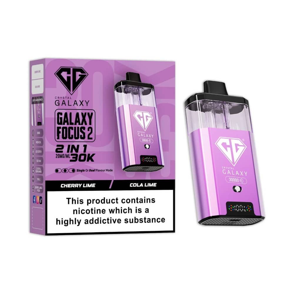 Crystal Galaxy 30k Focus 2 Vape Kit Box of 5 Cherry Lime/Cola Lime