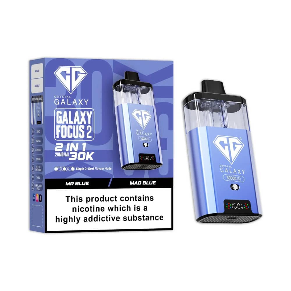 Crystal Galaxy 30k Focus 2 Vape Kit Box of 5 Mr Blue/Mad Blue