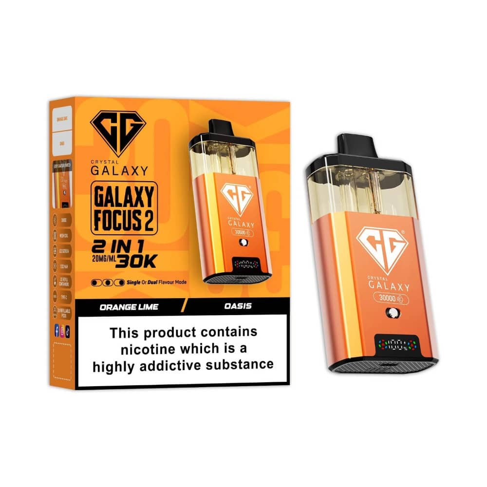 Crystal Galaxy 30k Focus 2 Vape Kit Box of 5 Orange Lime/Oasis