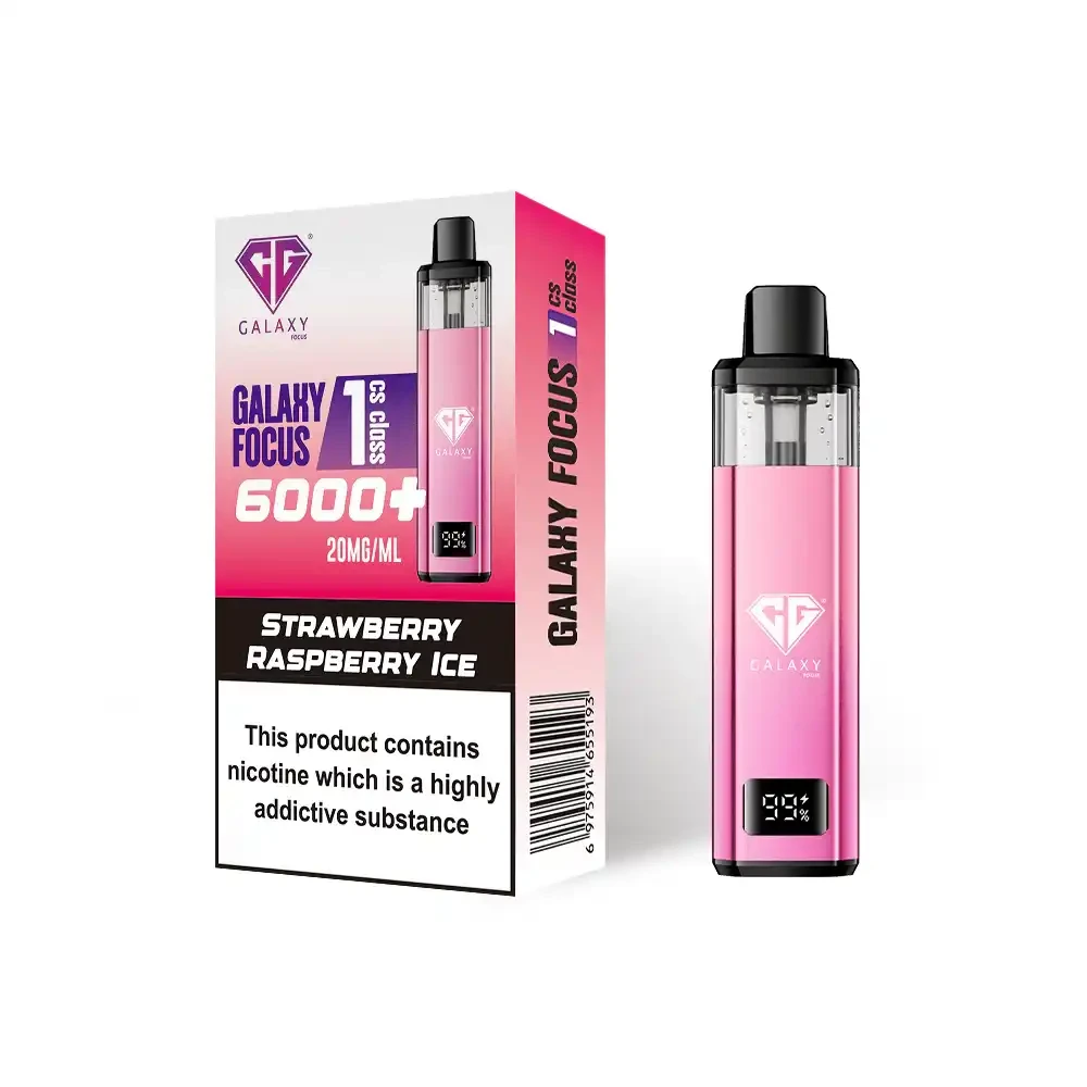 Crystal Galaxy Focus 6k Vape Kit Box of 5 Strawberry Raspberry Ice