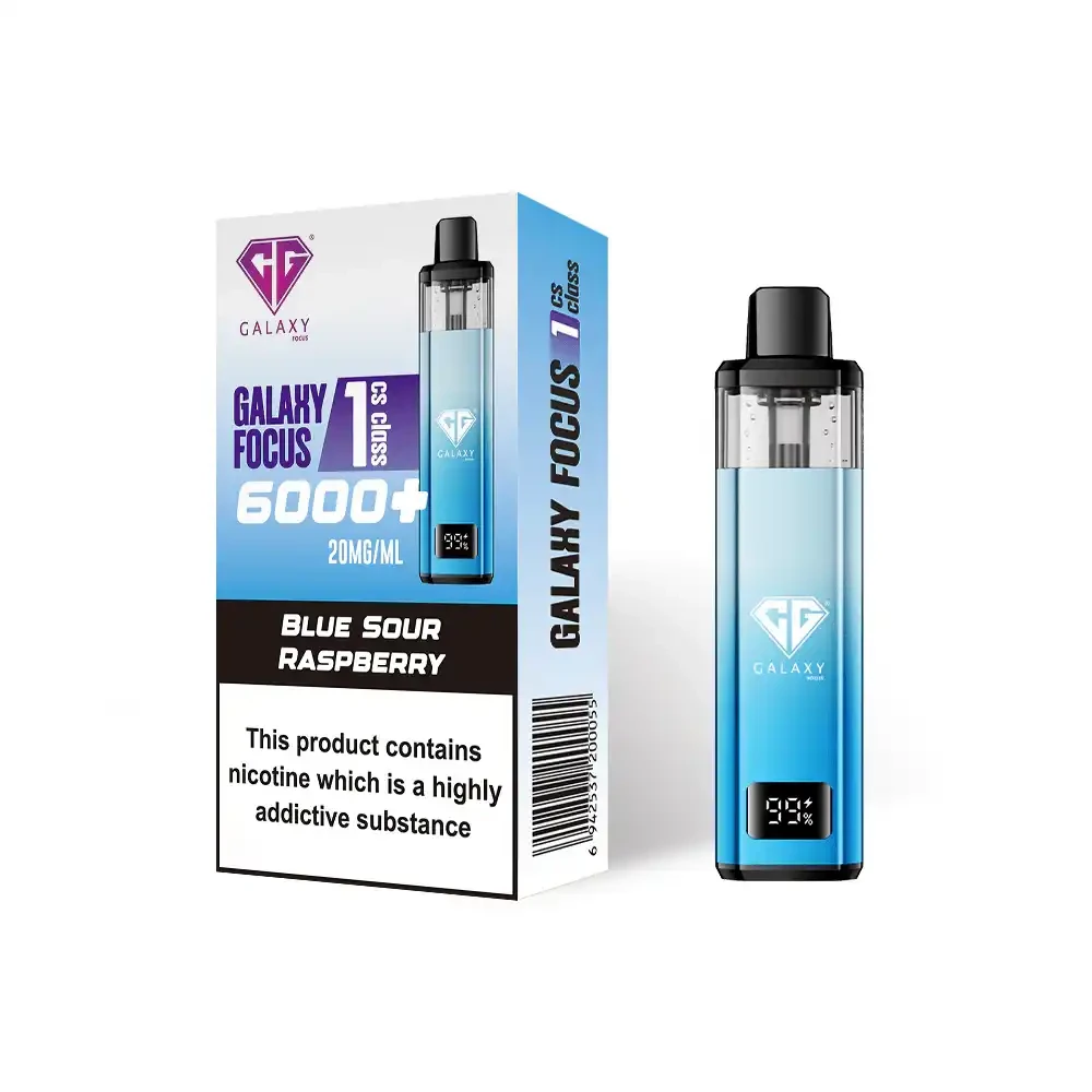 Crystal Galaxy Focus 6k Vape Kit Box of 5 Blue Sour Raspberry