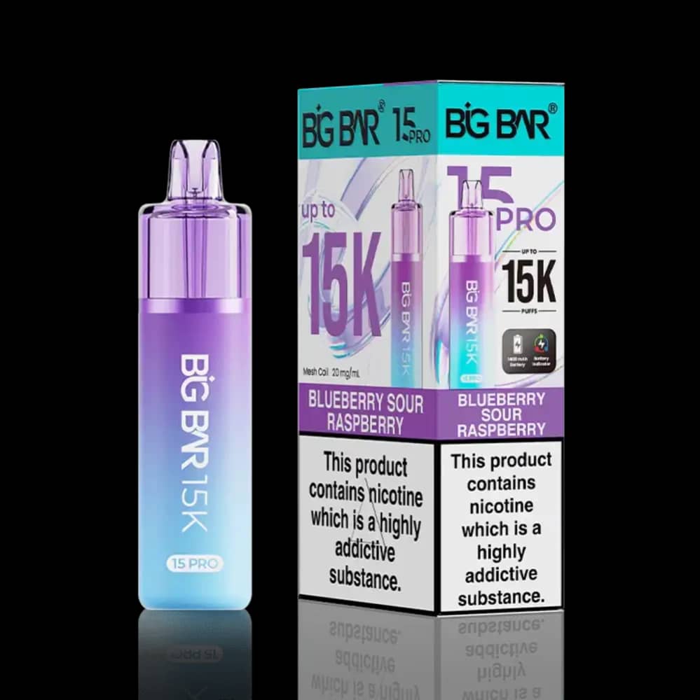 Big Bar Pro 15k Vape Kit Box of 5 Blueberry Sour Raspberry