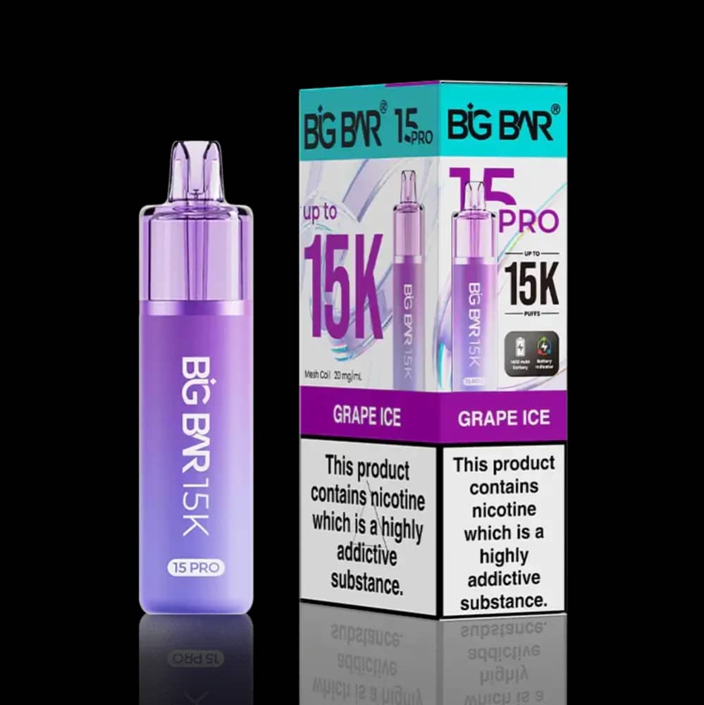 Big Bar Pro 15k Vape Kit Box of 5 Grape Ice