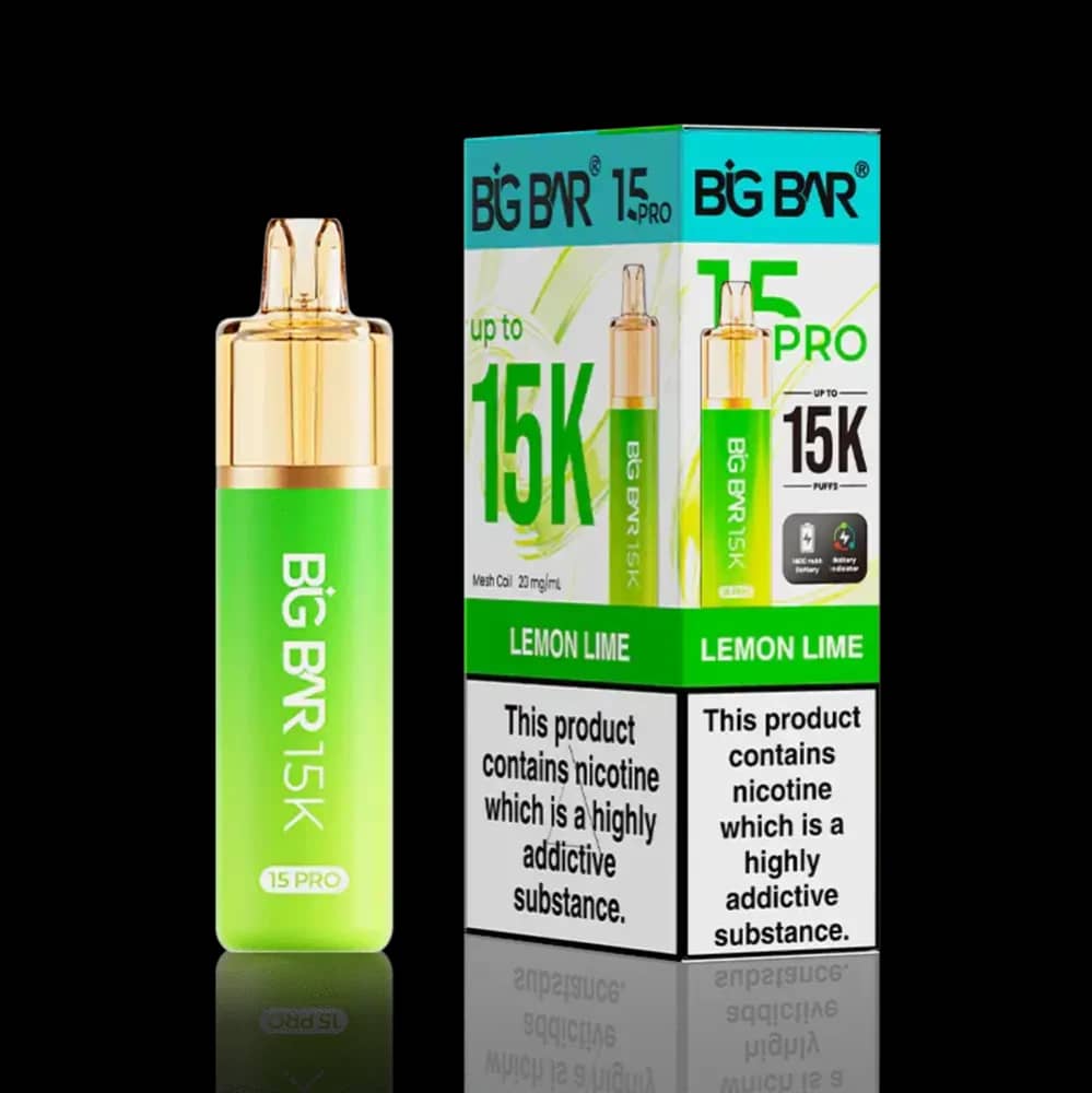 Big Bar Pro 15k Vape Kit Box of 5 Lemon Lime