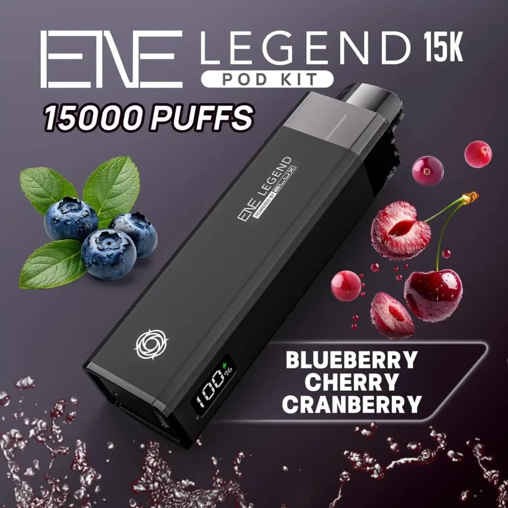 Elux Ene Legend 15k Vape Kit Box of 5 Blueberry Cherry Cranberry