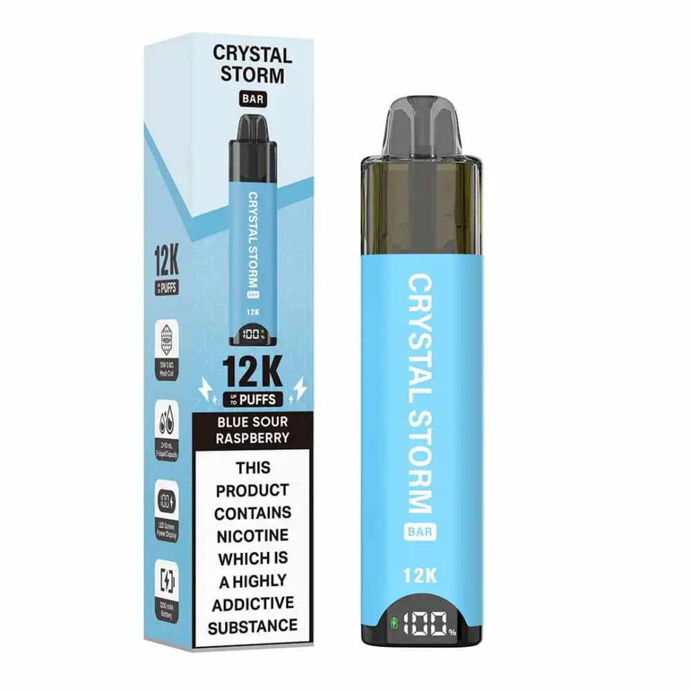 Crystal Strom Bar 12k Vape Kit Box of 5 Blue Sour Raspberry