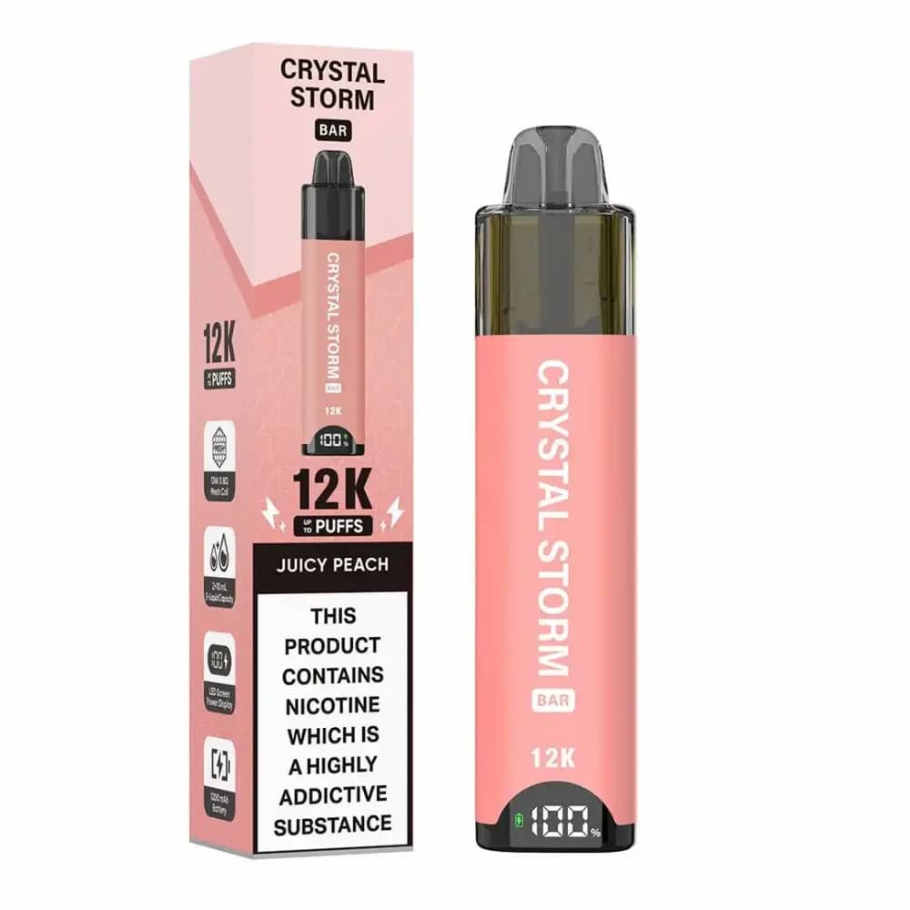 Crystal Strom Bar 12k Vape Kit Box of 5 Juicy Peach