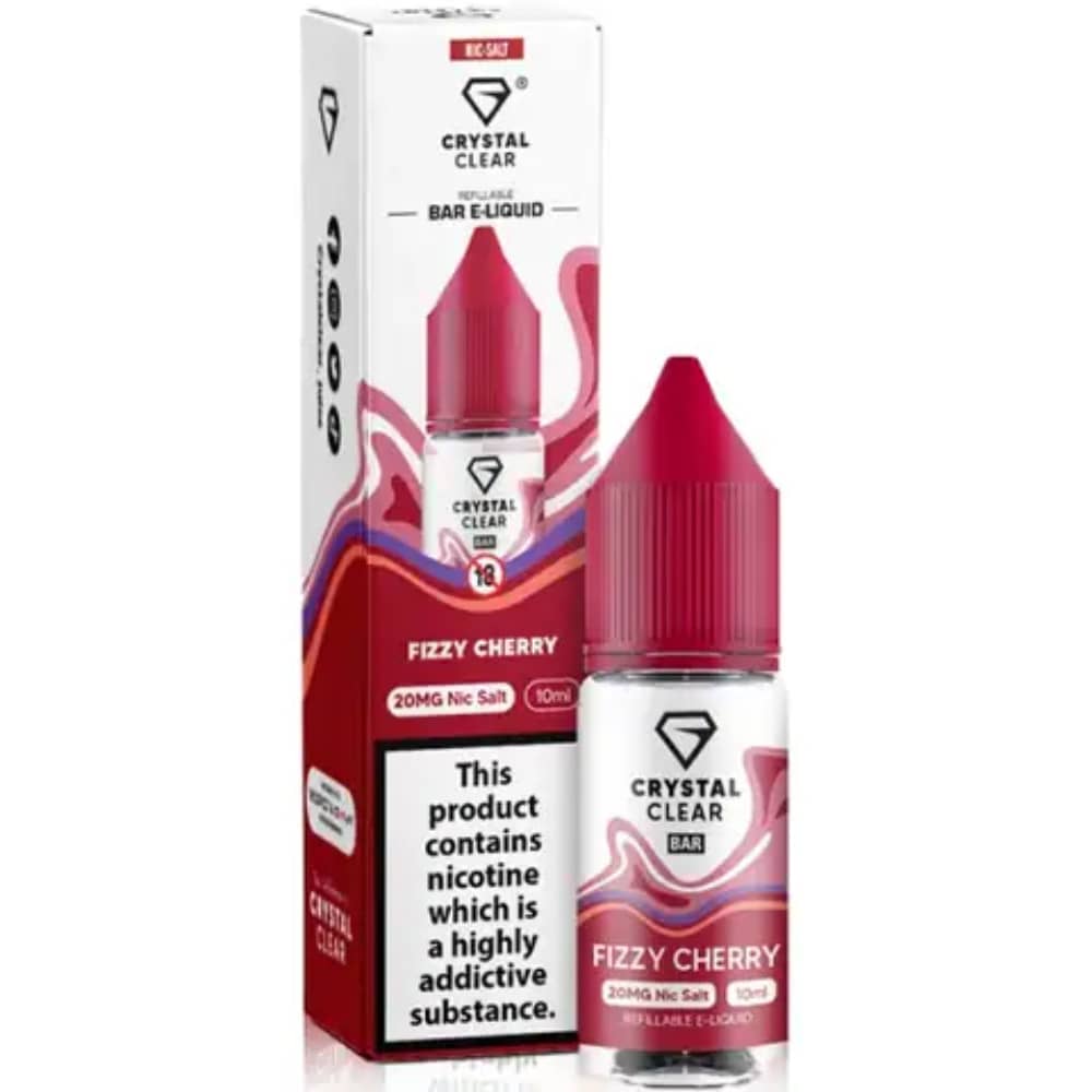Crystal Clear Nic Salts e liquids 10ml Box of 10 Fizzy Cherry 10mg