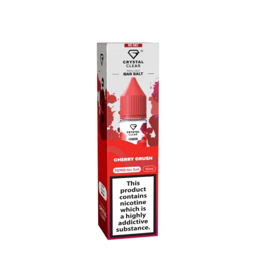 Crystal Clear Nic Salts e liquids 10ml Box of 10 Cherry Crush 20mg