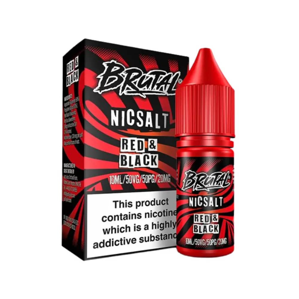 Just Juice Brutal Nic Salts e liquids 10ml Box of 5 Red & Black 10mg
