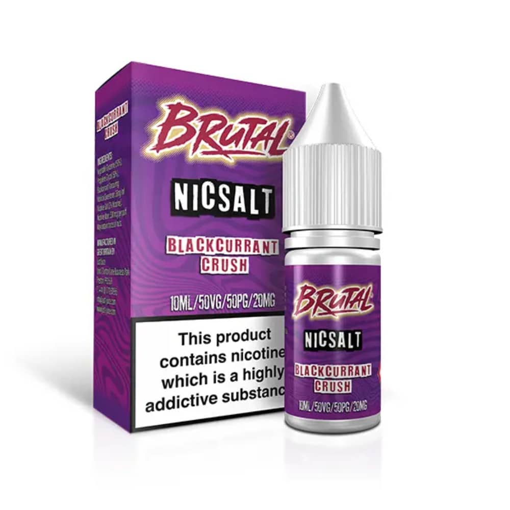 Just Juice Brutal Nic Salts e liquids 10ml Box of 5 Drinks Blackcurrant Crush 20mg