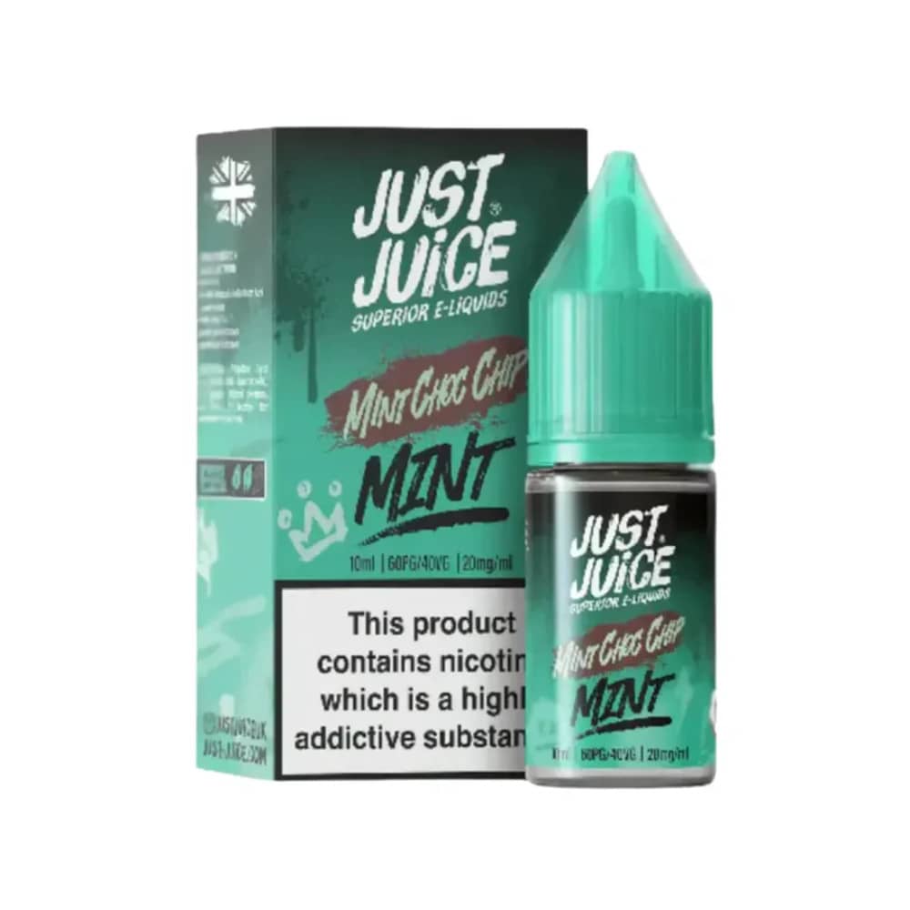 Just Juice Mint Nic Salts e liquids 10ml Box of 5 Mint Choco Chips 10mg