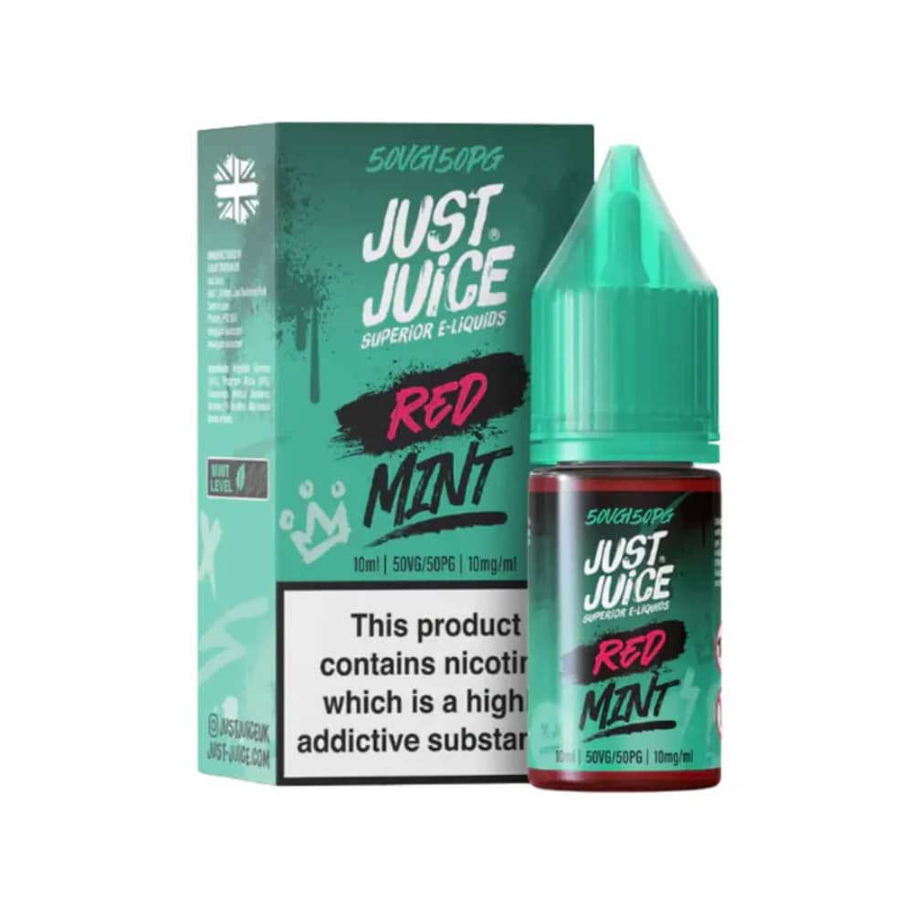 Just Juice Mint Nic Salts e liquids 10ml Box of 5 Red Mint 20mg